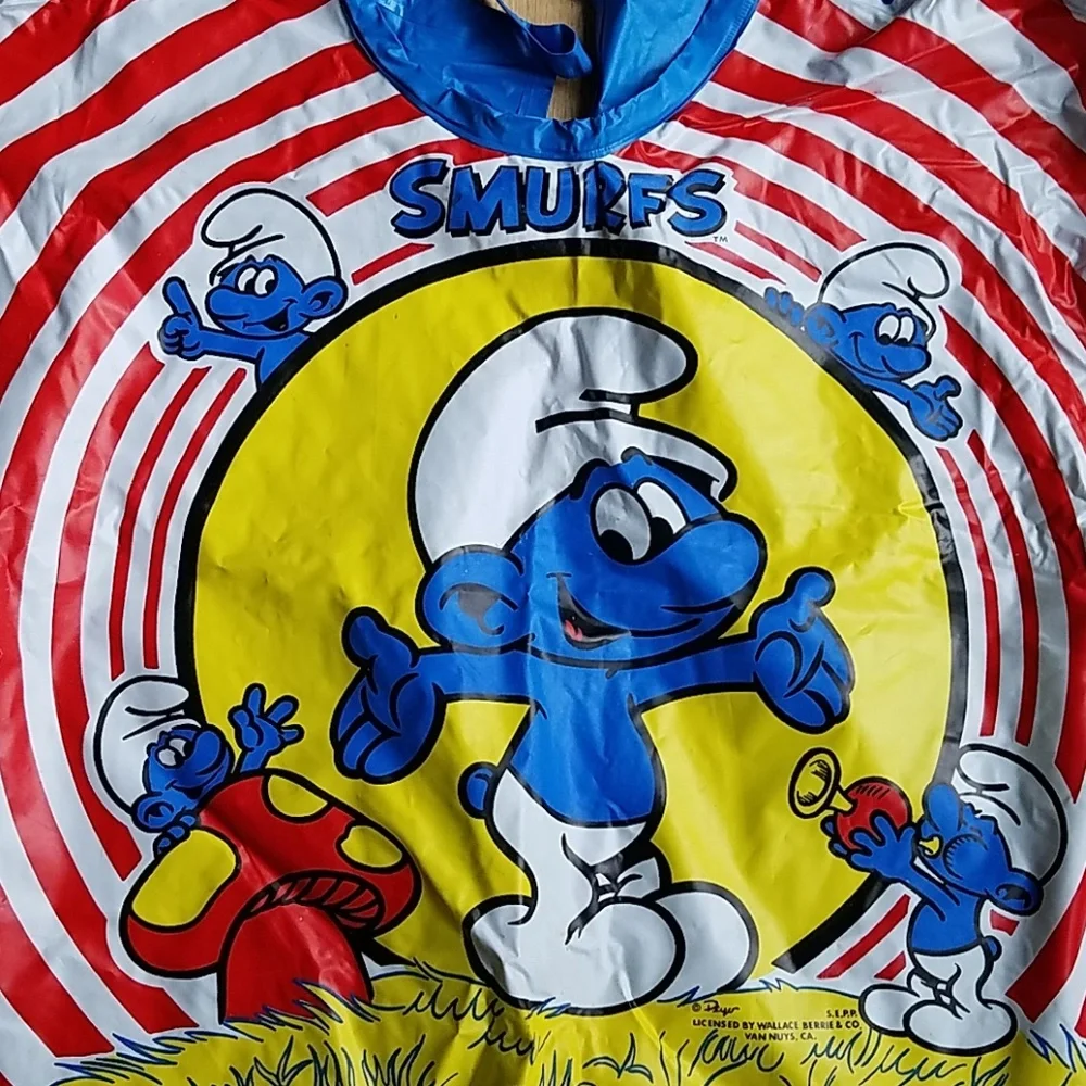 VINTAGE SMURFS PLASTIC HALLOWEEN COSTUME KIDS
